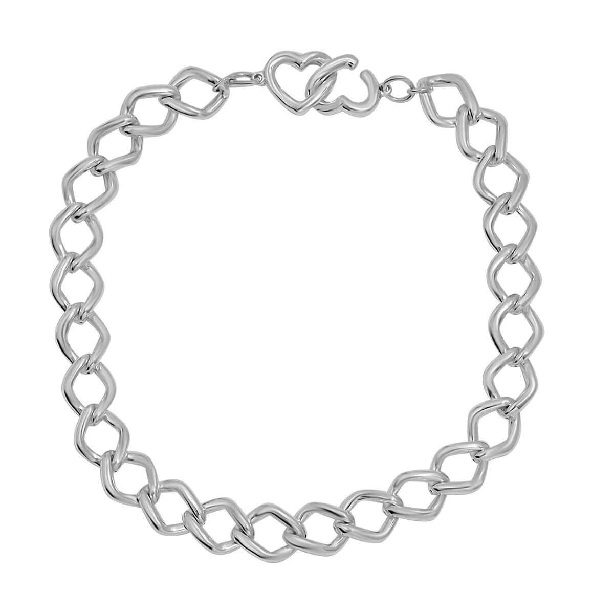 Heart Link Necklace in Sterling Silver 20 Inches 52.90 Grams image number 0