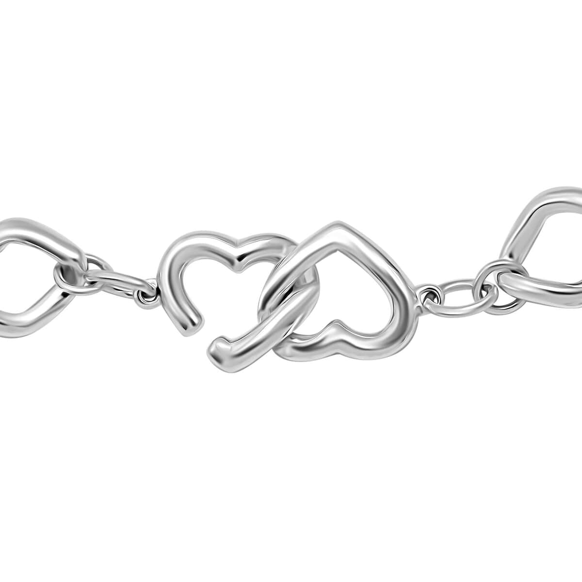 Heart Link Necklace in Sterling Silver 20 Inches 52.90 Grams image number 2