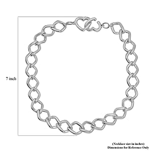 Heart Link Necklace in Sterling Silver 20 Inches 52.90 Grams