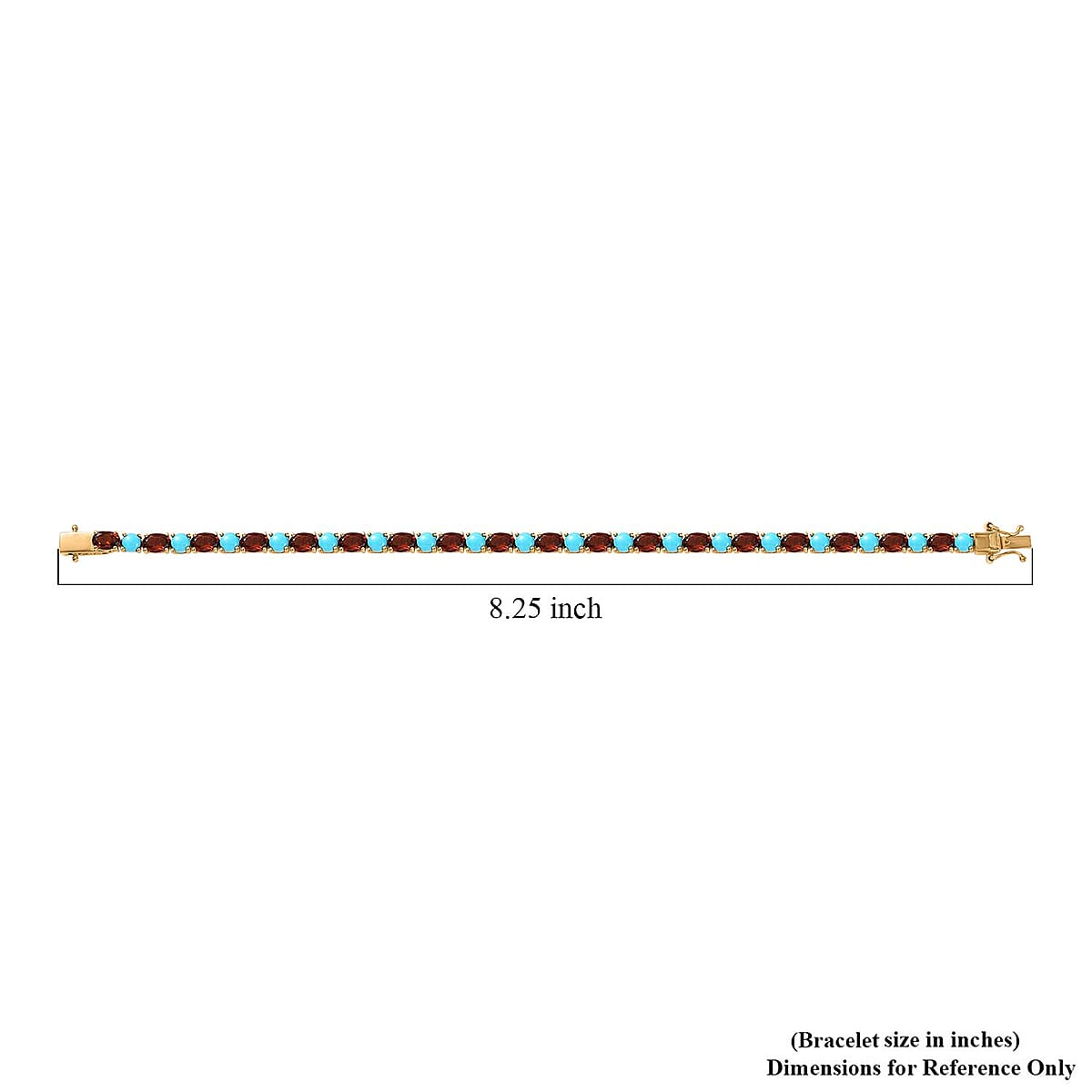 Premium Sleeping Beauty Turquoise and Santa Ana Madeira Citrine 13.25 ctw Tennis Bracelet in 18K Vermeil Yellow Gold Over Sterling Silver (8.00 In) image number 4