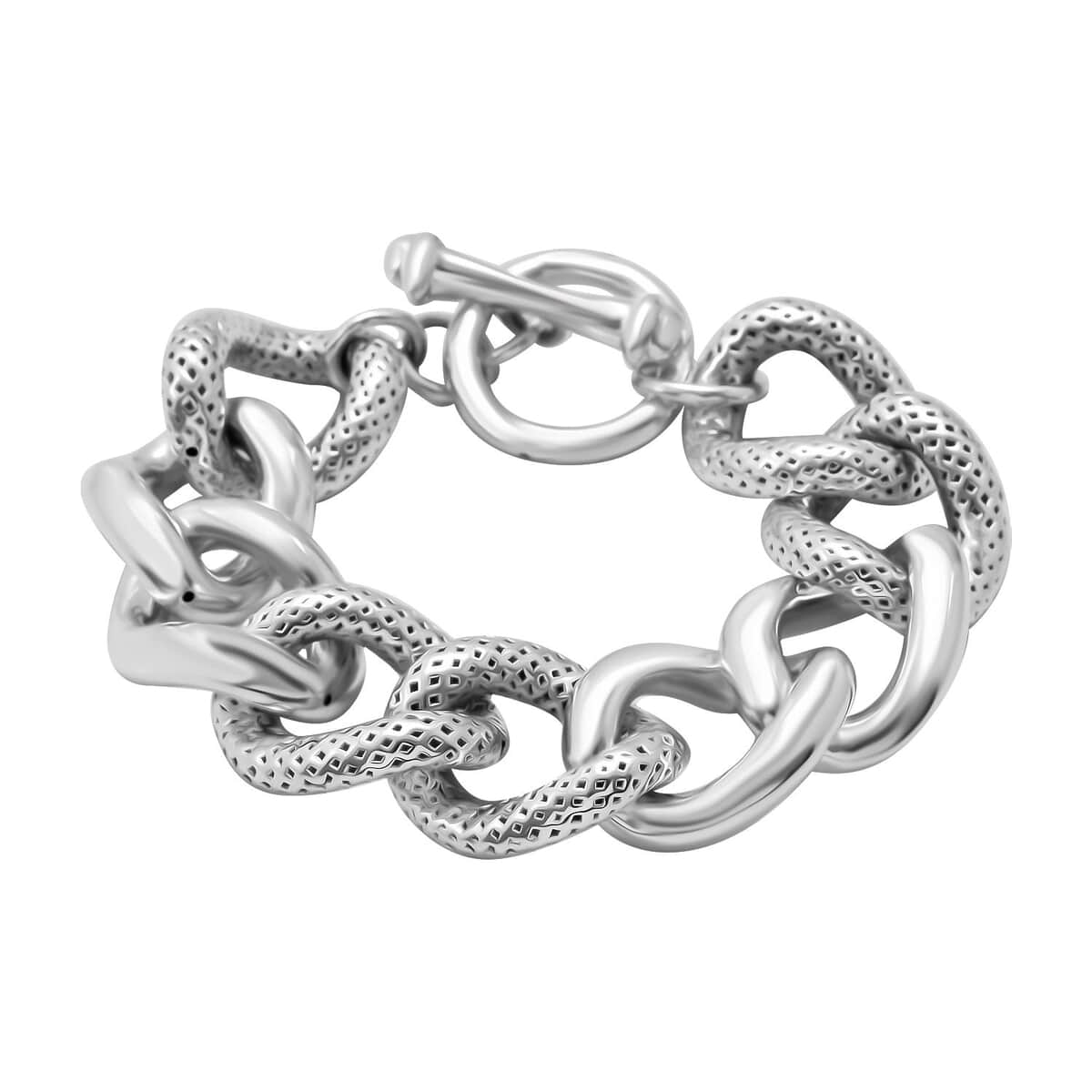 Curb Chain Bracelet in Sterling Silver (6.50 In) 15.25 Grams image number 0