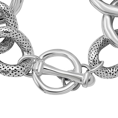 Sterling Silver Curb Chain Bracelet (6.50 In) (24.50 g)