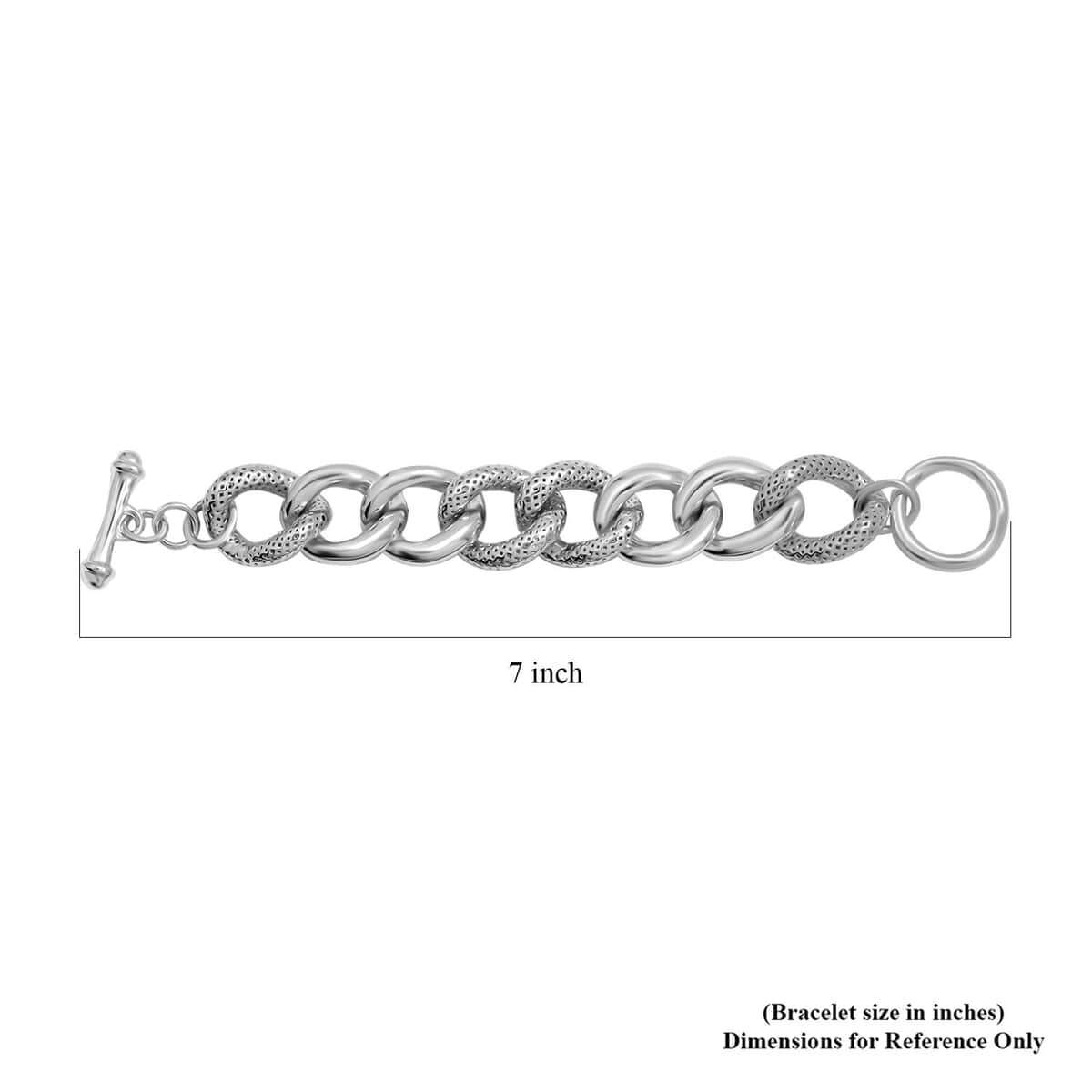 Curb Chain Bracelet in Sterling Silver (6.50 In) 15.25 Grams image number 2