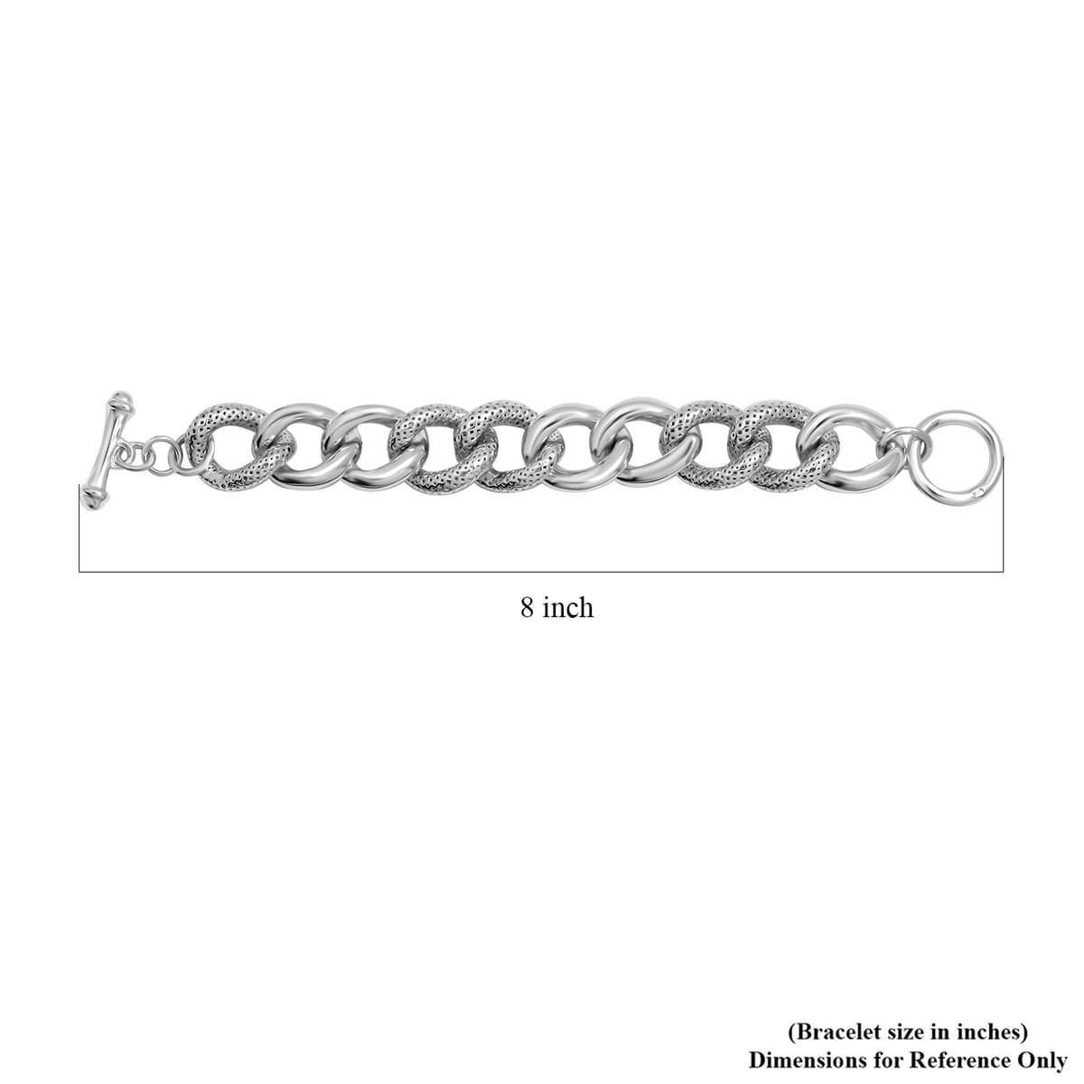 Curb Chain Bracelet in Sterling Silver (8.00 In) 28.05 Grams image number 2