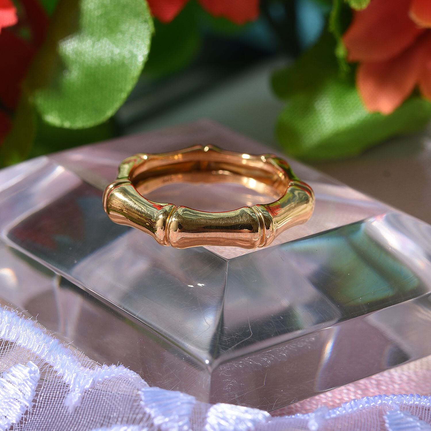 Bamboo Band Ring in 24K Yellow Gold (Size 10.0) 1.50 Grams
