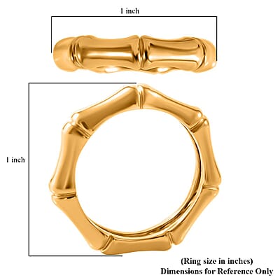 Bamboo Band Ring in 24K Yellow Gold (Size 10.0) 1.50 Grams