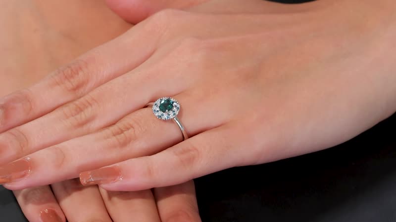 Luxoro Premium Pirineu Lagoon Tourmaline, Blue and Diamond I2 0.90 ctw Ring in 10K White Gold (Size 6.0)