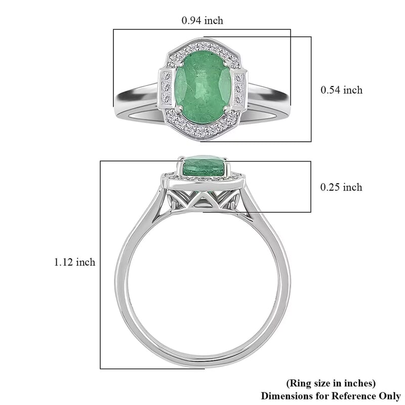 Certified and Appraised Rhapsody AAAA Kagem Zambian Emerald, Diamond Ring in 950 Platinum 2.05 ctw (Size 10.0)