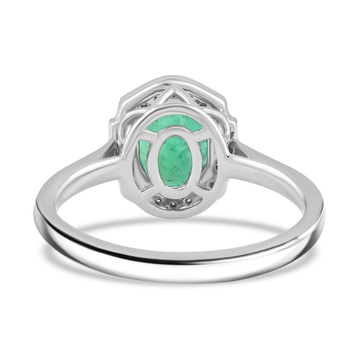 Rhapsody AAAA Kagem Zambian Emerald and E-F VS Diamond 2.05 ctw Ring in 950 Platinum (Size 6.0) 6.65 Grams image number 4