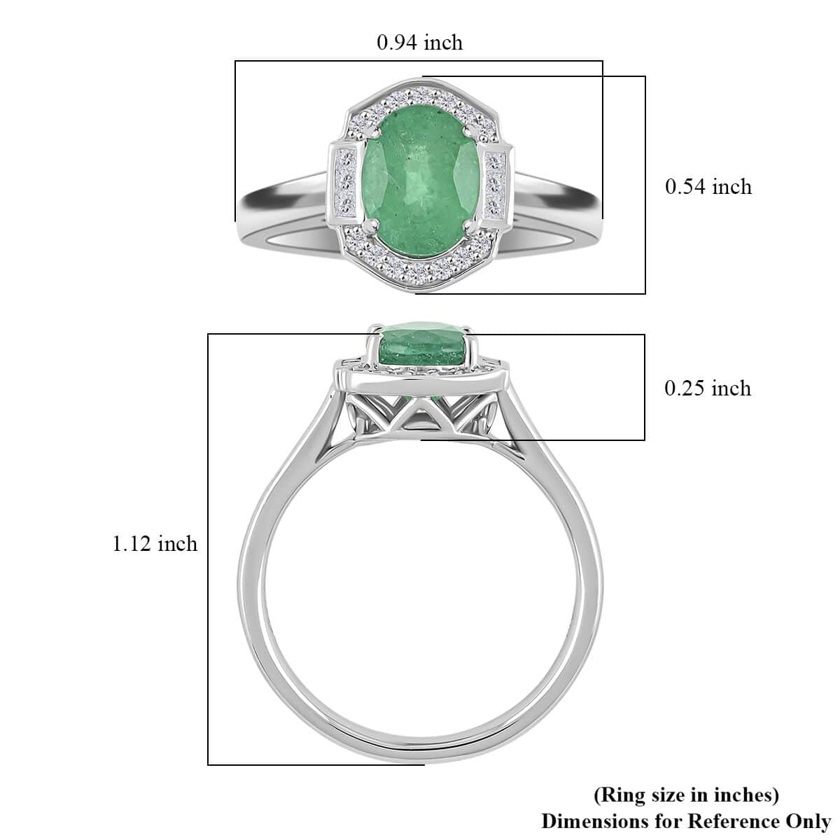 Rhapsody AAAA Kagem Zambian Emerald and E-F VS Diamond 2.05 ctw Ring in 950 Platinum (Size 6.0) 6.65 Grams image number 5