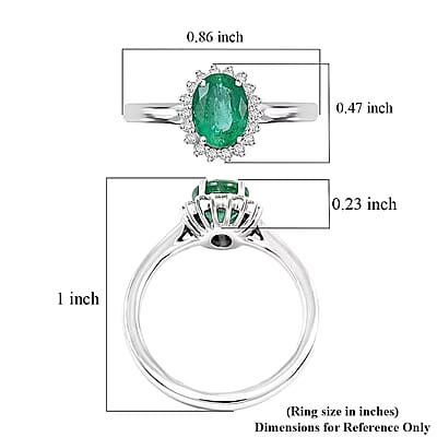 Certified & Appraised Rhapsody 950 Platinum AAAA Kagem Zambian Emerald, Diamond (E-F, VS) (0.17 cts) Ring (Size 5.0) (6.30 g) 1.30 ctw