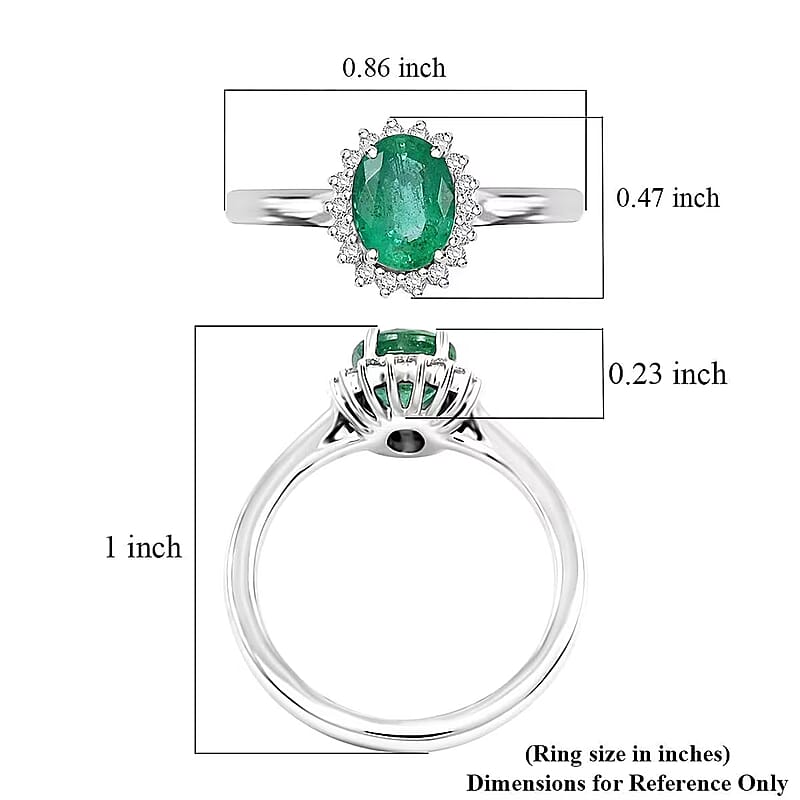 Certified & Appraised Rhapsody 950 Platinum AAAA Kagem Zambian Emerald, Diamond (E-F, VS) (0.17 cts) Ring (Size 5.0) (6.30 g) 1.30 ctw