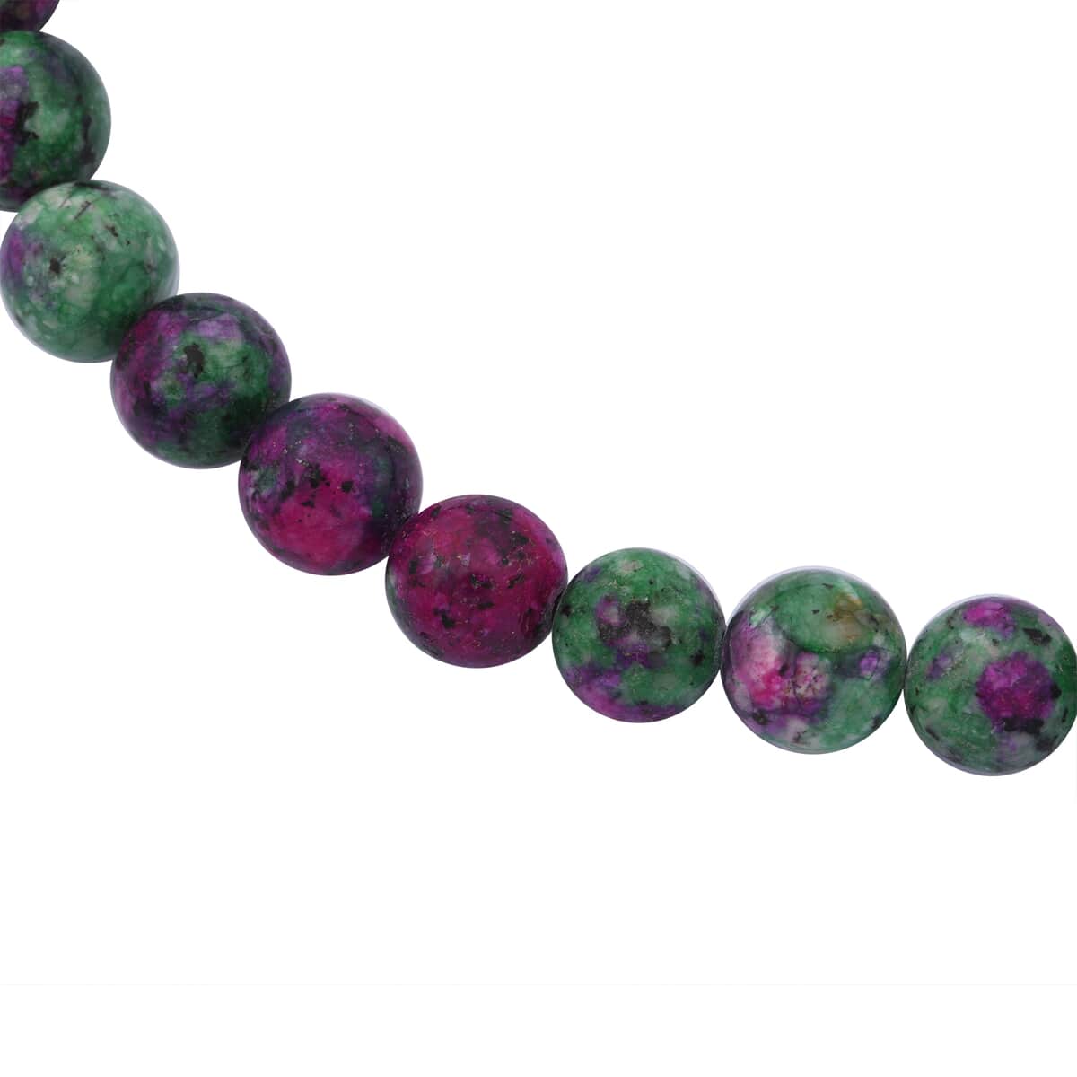 Ruby Zoisite 250.00 ctw Beaded Necklace in Sterling Silver 18 Inches image number 3