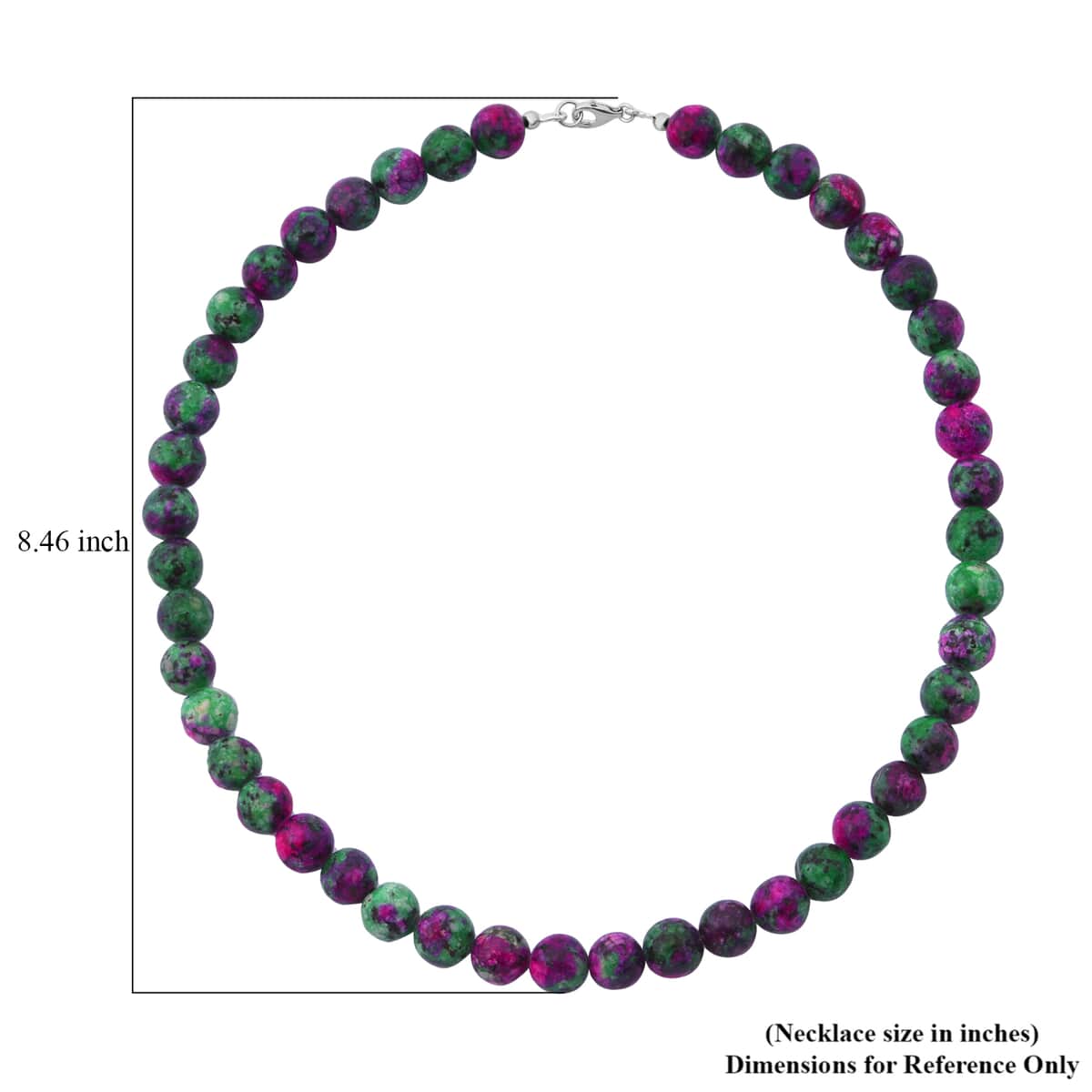 Ruby Zoisite 250.00 ctw Beaded Necklace in Sterling Silver 18 Inches image number 4