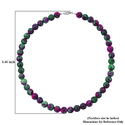 Ruby Zoisite 250.00 ctw Beaded Necklace in Sterling Silver 18 Inches