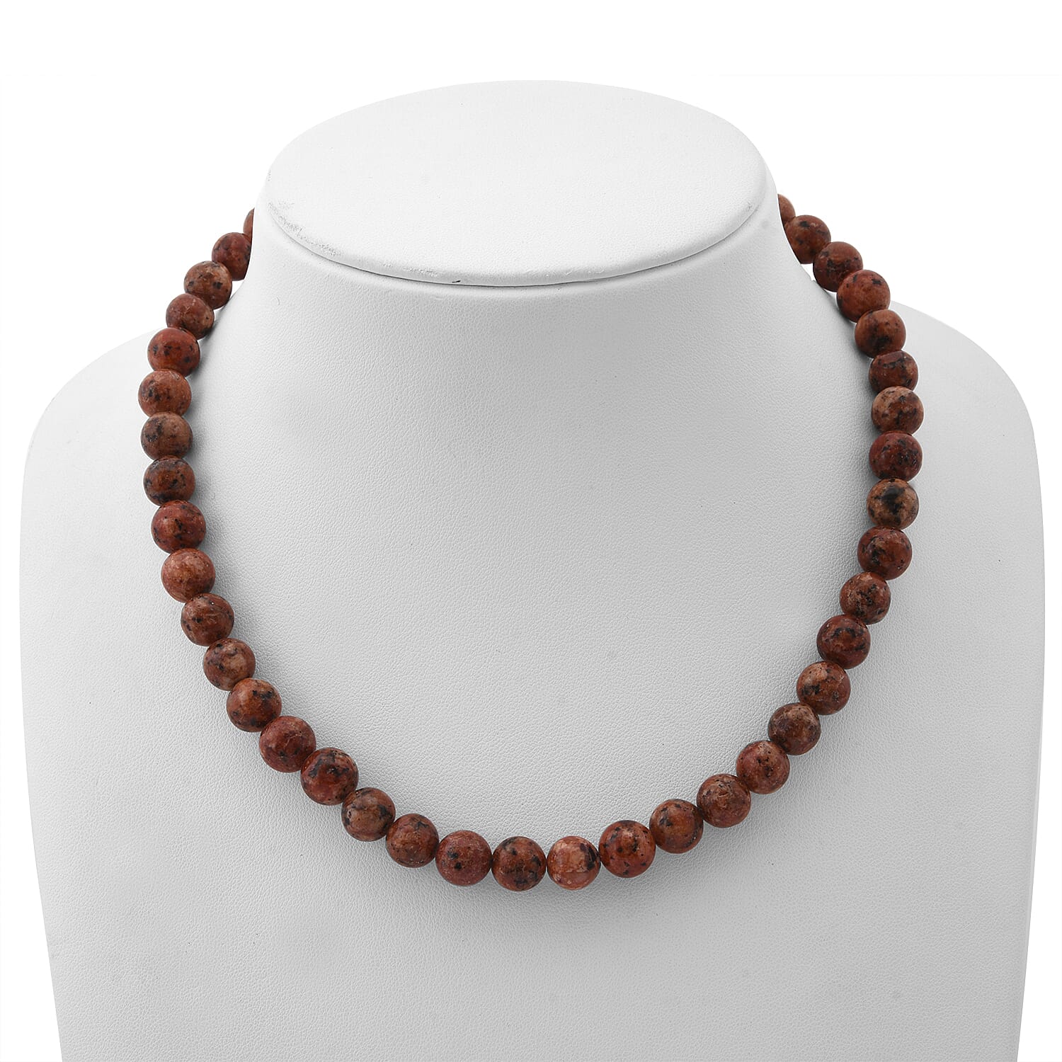 Brown Agate 250.00 ctw Beaded Necklace in Sterling Silver 18 Inches