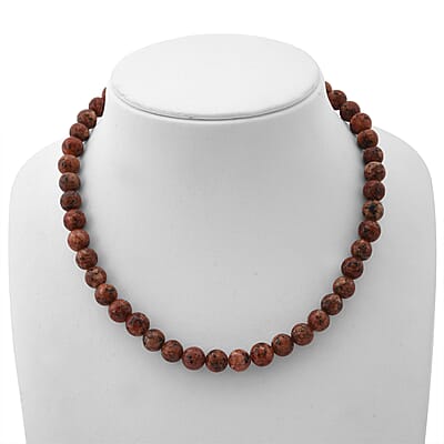 Brown Agate 250.00 ctw Beaded Necklace in Sterling Silver 18 Inches