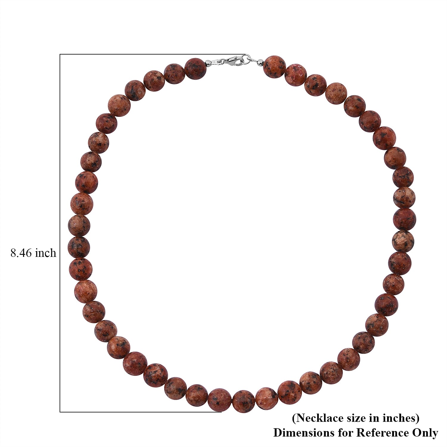 Brown Agate 250.00 ctw Beaded Necklace in Sterling Silver 18 Inches