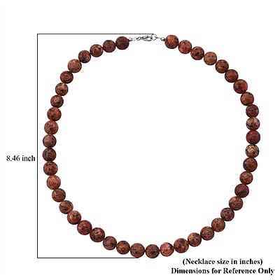 Brown Agate 250.00 ctw Beaded Necklace in Sterling Silver 18 Inches