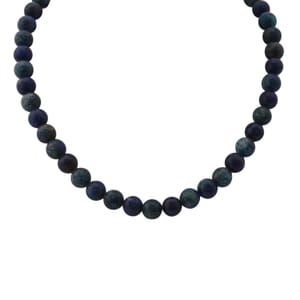 Blue Green Agate 250.00 ctw Beaded Necklace in Sterling Silver 18 Inches