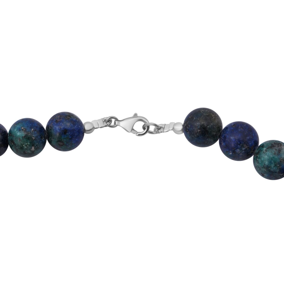 Blue Green Agate 250.00 ctw Beaded Necklace in Sterling Silver 18 Inches image number 4