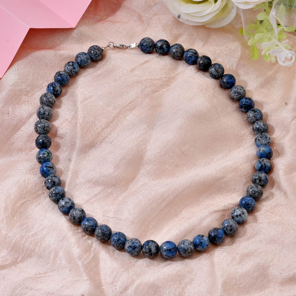 K2 Azurite 250.00 ctw Beaded Necklace in Sterling Silver 18 Inches image number 1