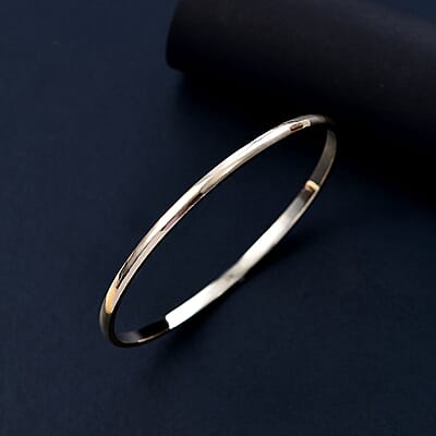 Luxoro 10K White Gold Bangle Bracelet (7.25 In) 12.20 Grams