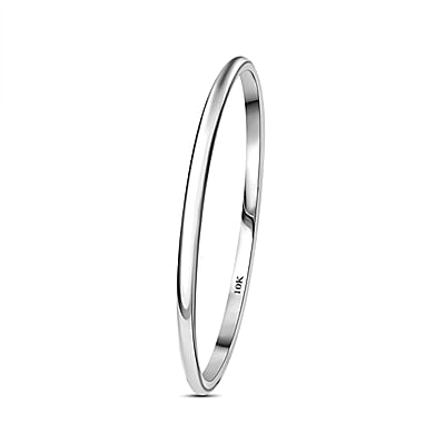 Luxoro 10K White Gold Bangle Bracelet (7.25 In) 12.20 Grams