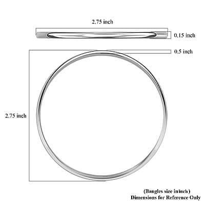Luxoro 10K White Gold Bangle Bracelet (7.25 In) 12.20 Grams