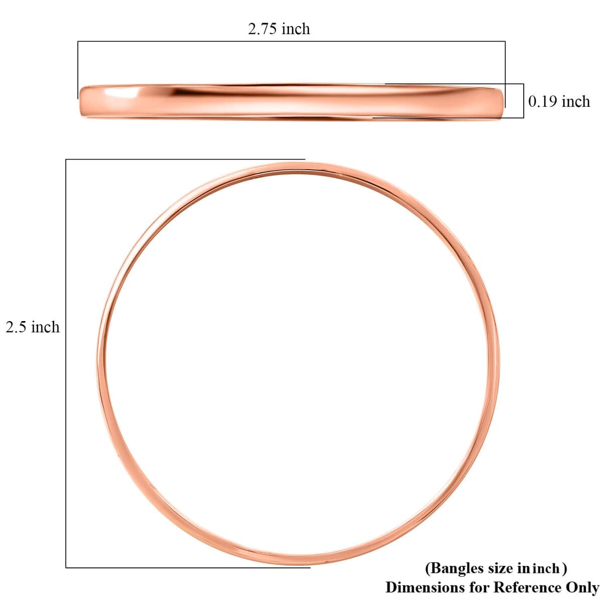 Bangle Bracelet in 18K Rose Gold (7.25 In) 23 Grams image number 4