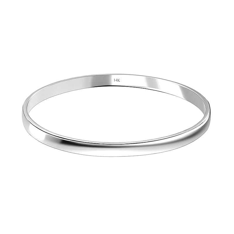Luxoro 14K White Gold Bangle Bracelet (7.25 In) 18.95 Grams