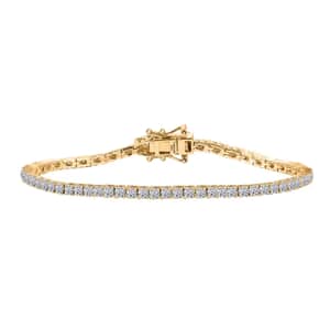 Luxuriant Lab Grown Diamond E-F VS 3.00 ctw Tennis Bracelet in 18K Vermeil Yellow Gold Over Sterling Silver (6.50 In)