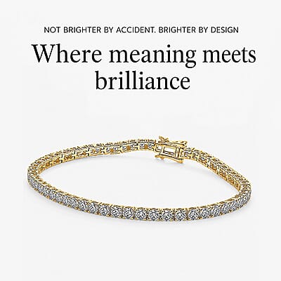 Luxuriant Lab Grown Diamond E-F VS 2.65 ctw Tennis Bracelet in 18K Vermeil Yellow Gold Over Sterling Silver (6.50 In)