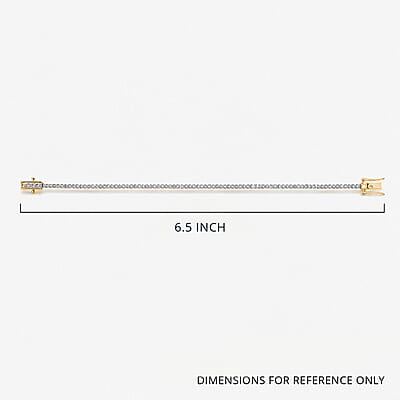 Luxuriant Lab Grown Diamond E-F VS 2.65 ctw Tennis Bracelet in 18K Vermeil Yellow Gold Over Sterling Silver (6.50 In)