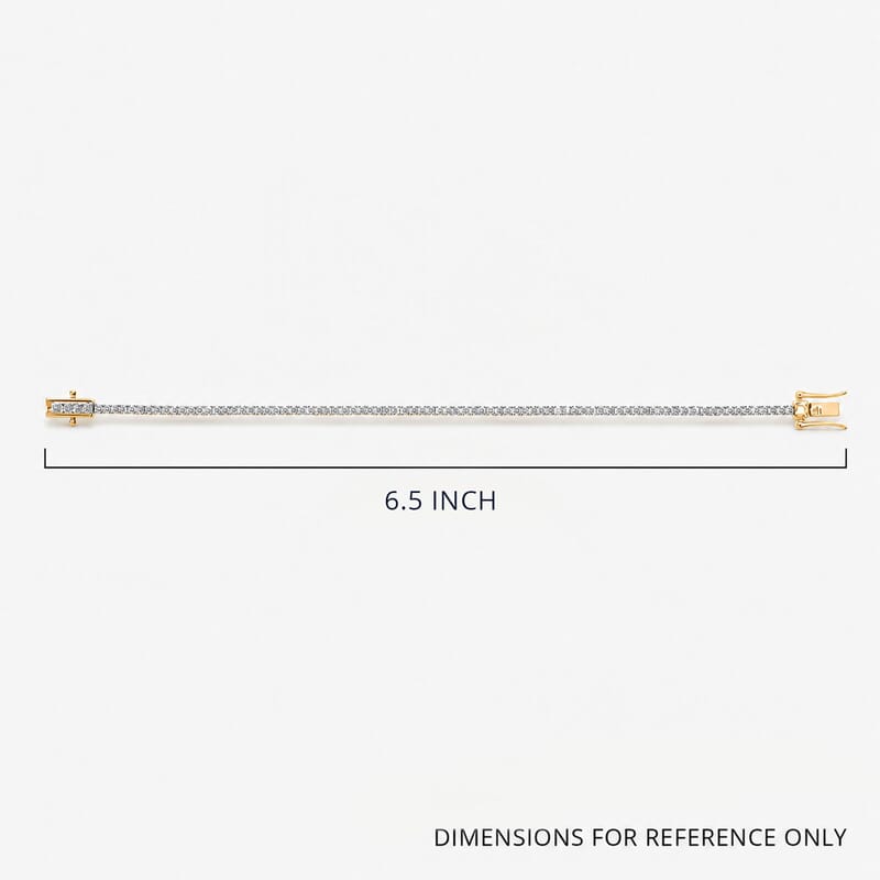 Luxuriant Lab Grown Diamond E-F VS 2.65 ctw Tennis Bracelet in 18K Vermeil Yellow Gold Over Sterling Silver (6.50 In)