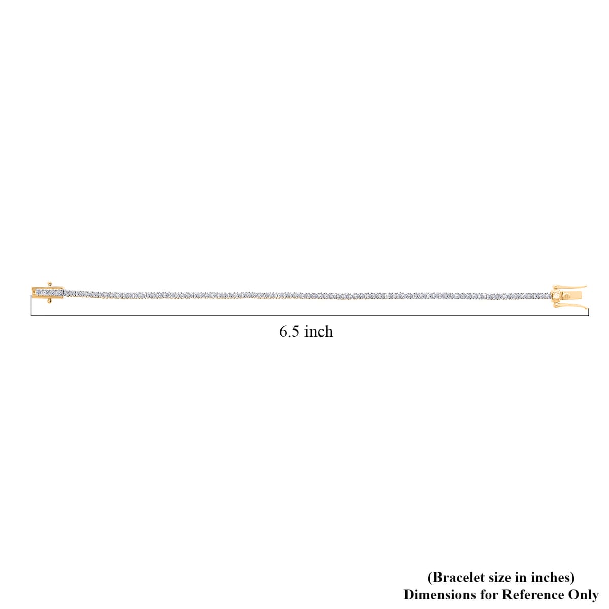 Luxuriant Lab Grown Diamond E-F VS 3.00 ctw Tennis Bracelet in 18K Vermeil Yellow Gold Over Sterling Silver (6.50 In) image number 8