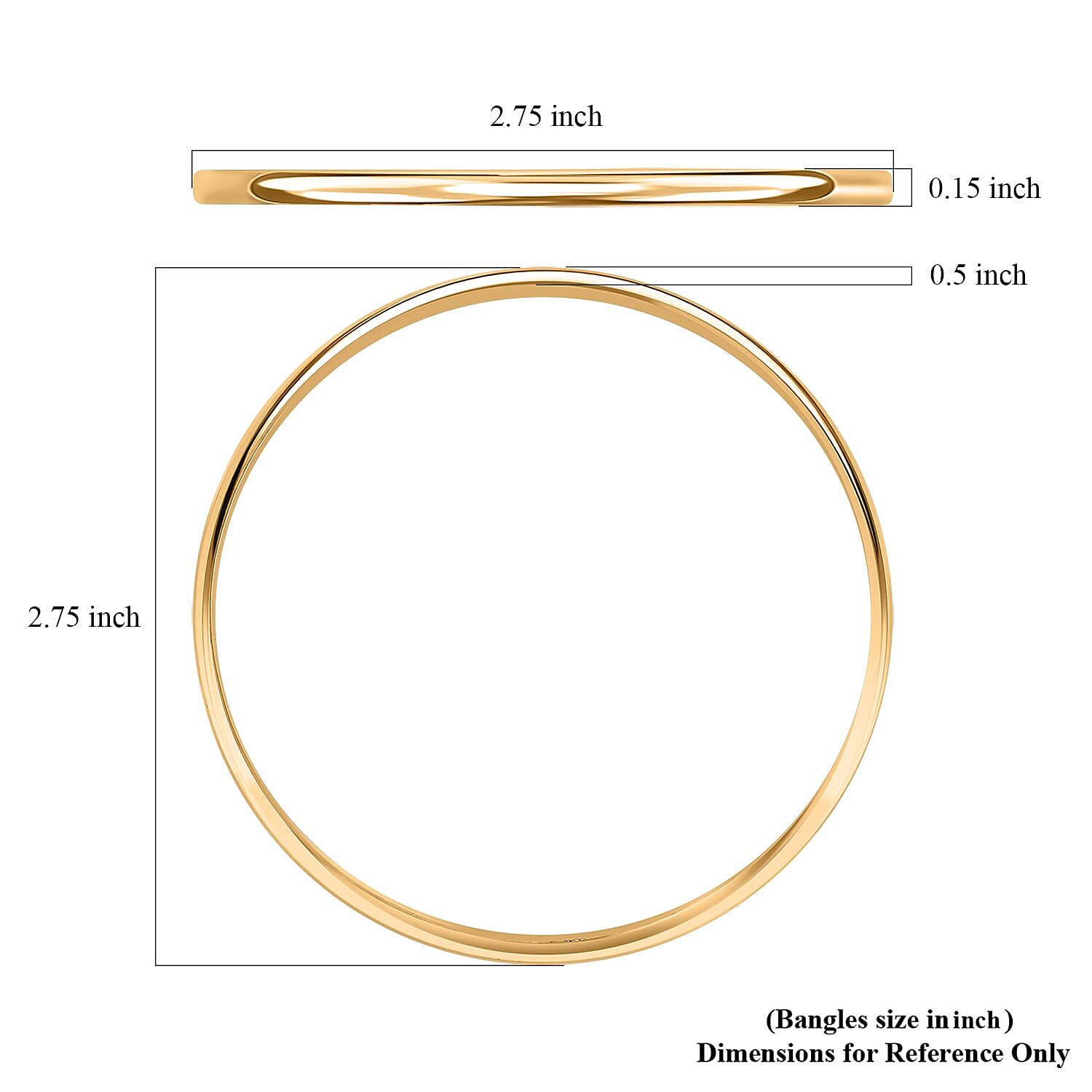 Luxoro 10K Yellow Gold Bangle Bracelet (7.25 In) 12.60 Grams