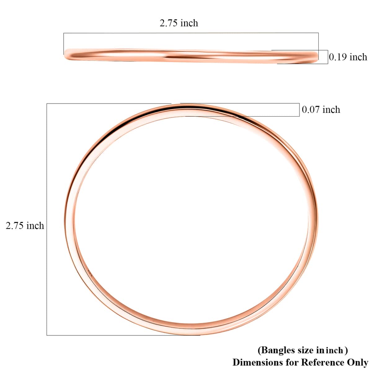 Bangle Bracelet in 18K Rose Gold (7.25 In) 21.85 Grams image number 4