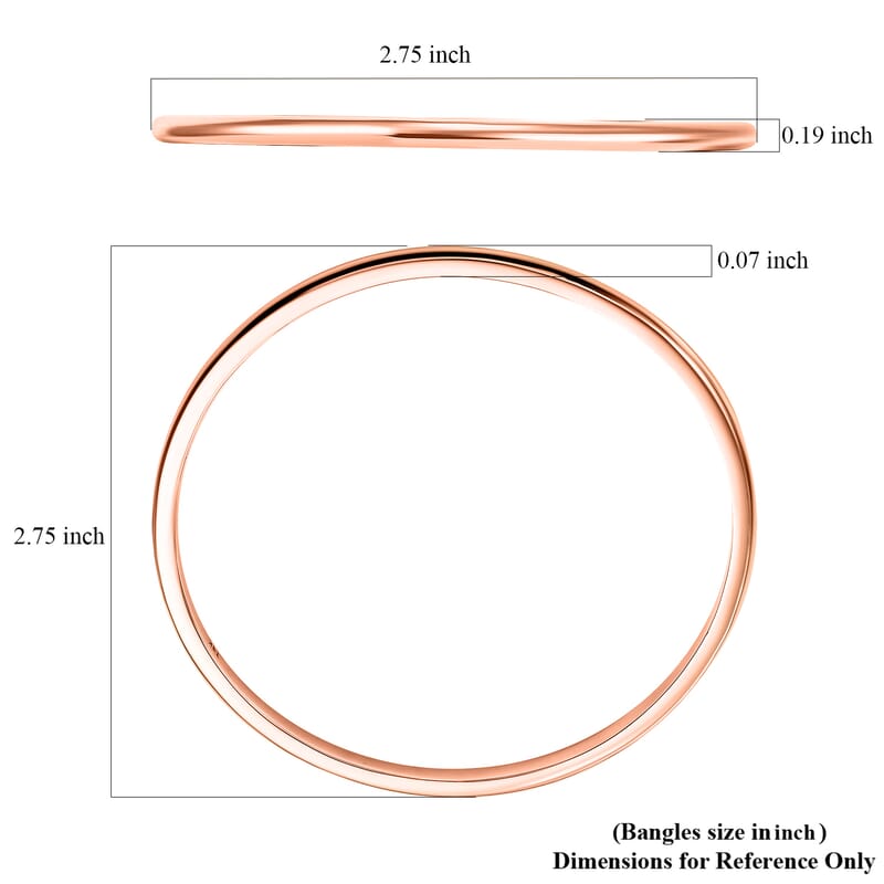 Bangle Bracelet in 18K Rose Gold (7.25 In) 21.85 Grams