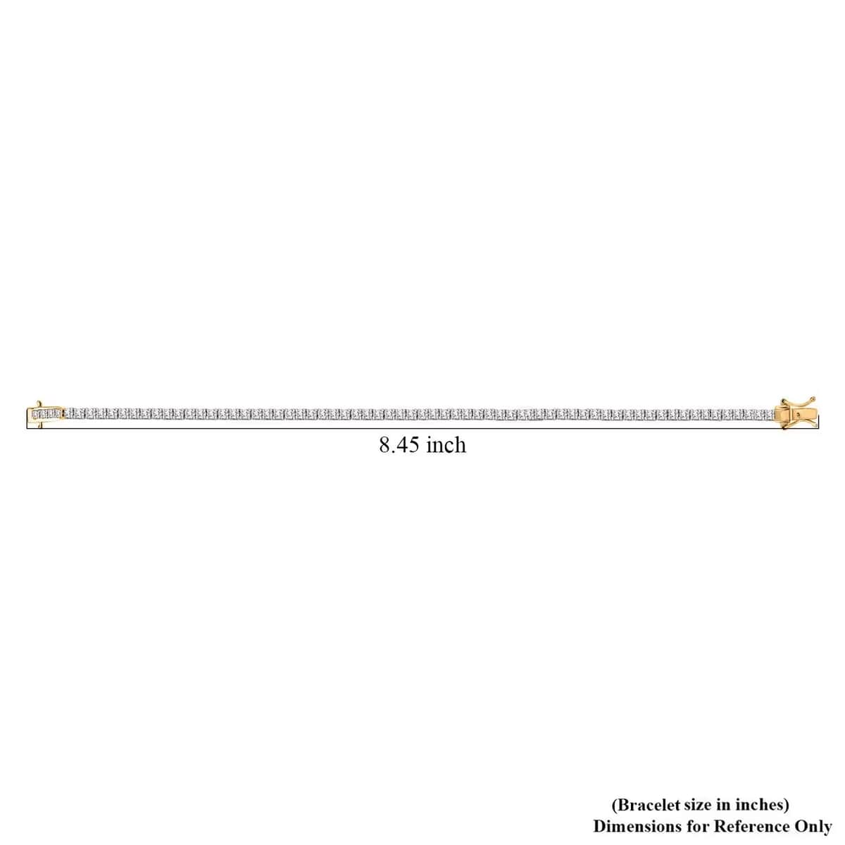 Luxuriant Lab Grown Diamond E-F VS 3.00 ctw Tennis Bracelet in 18K Vermeil Yellow Gold Over Sterling Silver (7.25 In) image number 8