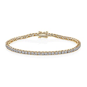 Luxuriant Lab Grown Diamond E-F VS 3.00 ctw Tennis Bracelet in 18K Vermeil Yellow Gold Over Sterling Silver (8.00 In)