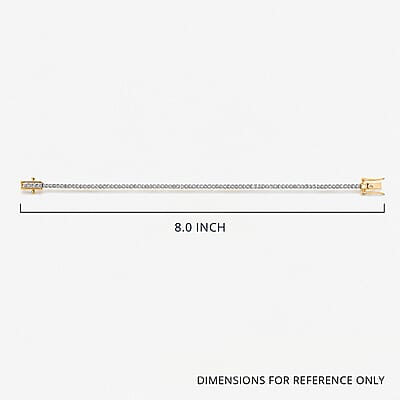 Luxuriant Lab Grown Diamond E-F VS 3.00 ctw Tennis Bracelet in 18K Vermeil Yellow Gold Over Sterling Silver (8.00 In)