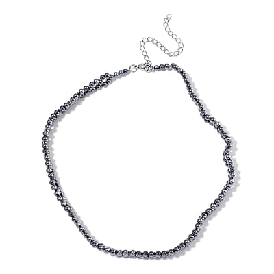 EverTrue Terahertz 90.00 ctw Beaded Choker Necklace in Stainless Steel 17-19 Inches
