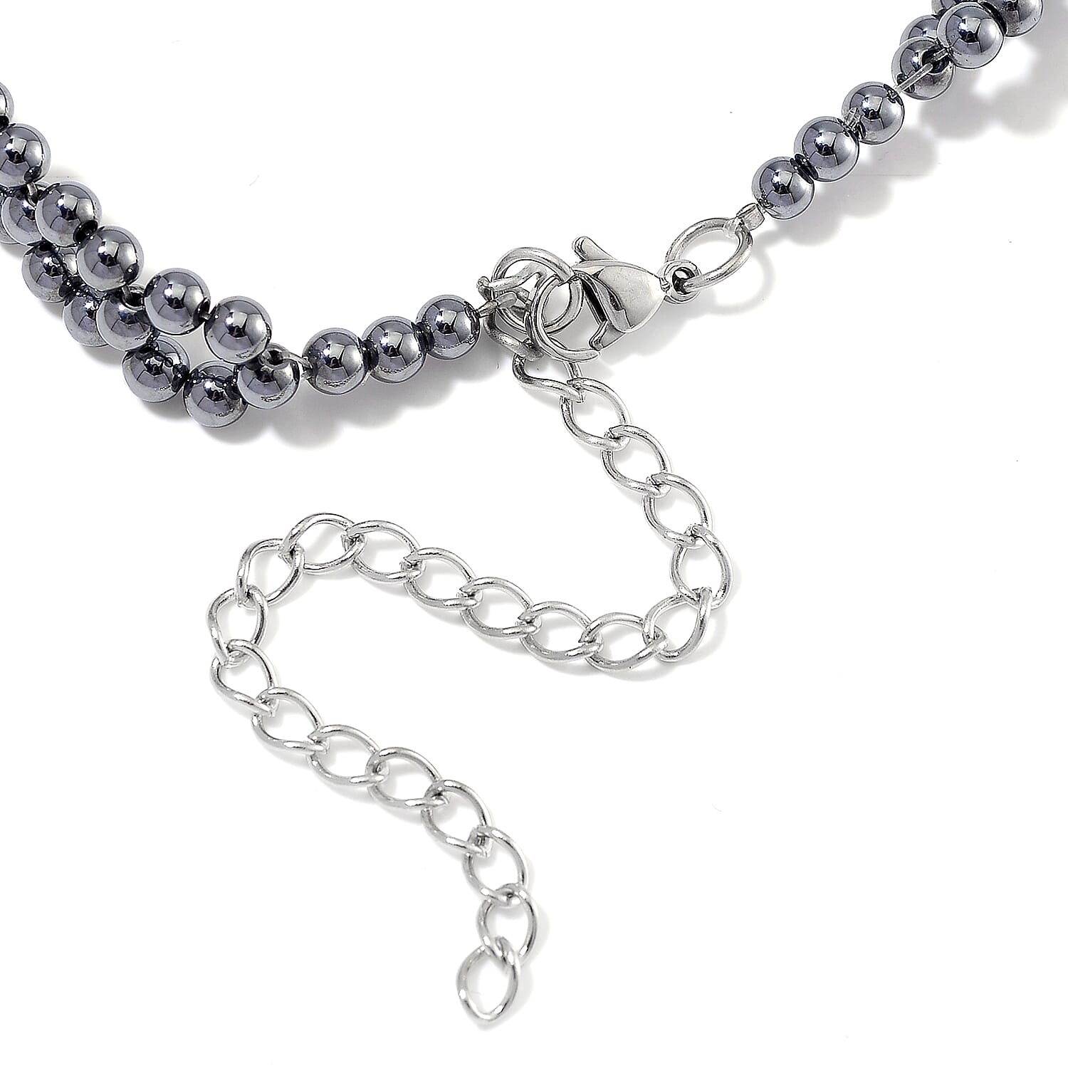 EverTrue Terahertz 90.00 ctw Beaded Choker Necklace in Stainless Steel 17-19 Inches
