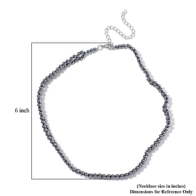 EverTrue Terahertz 90.00 ctw Beaded Choker Necklace in Stainless Steel 17-19 Inches