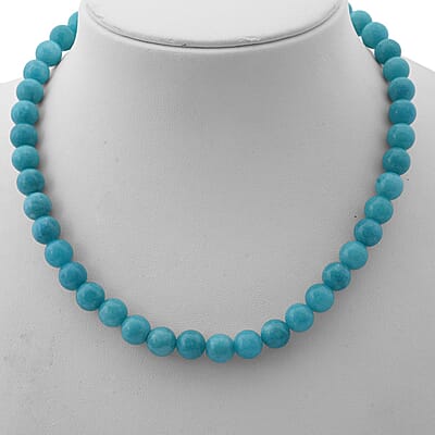 Amazonite Quartz 250.00 ctw Beaded Necklace in Sterling Silver 18 Inches