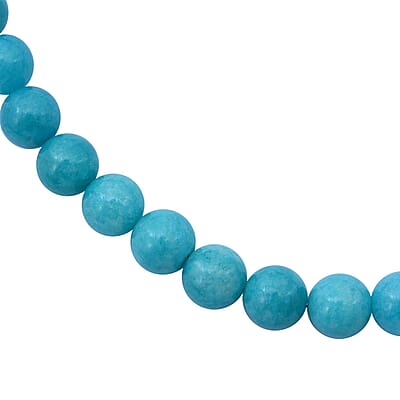 Amazonite Quartz 250.00 ctw Beaded Necklace in Sterling Silver 18 Inches