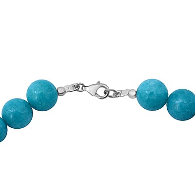 Amazonite Quartz 250.00 ctw Beaded Necklace in Sterling Silver 18 Inches