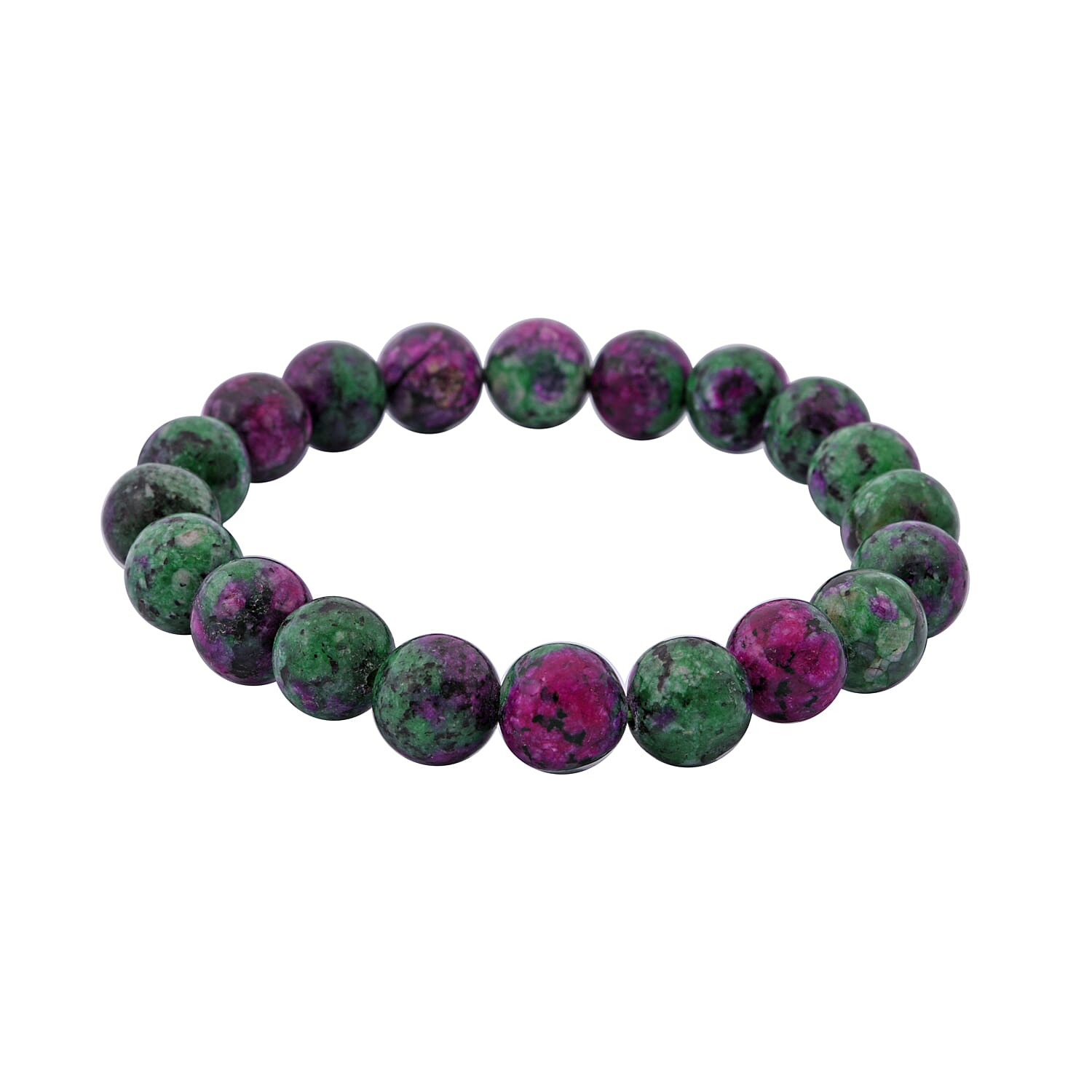 Ruby Zoisite 100.00 ctw Beaded Stretch Bracelet