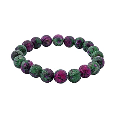 Ruby Zoisite 100.00 ctw Beaded Stretch Bracelet